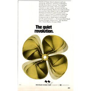 1971 Michigan Wheel Corp 4 Blade Dyna Quad Prop Vintage Print Ad Wall Art 70s